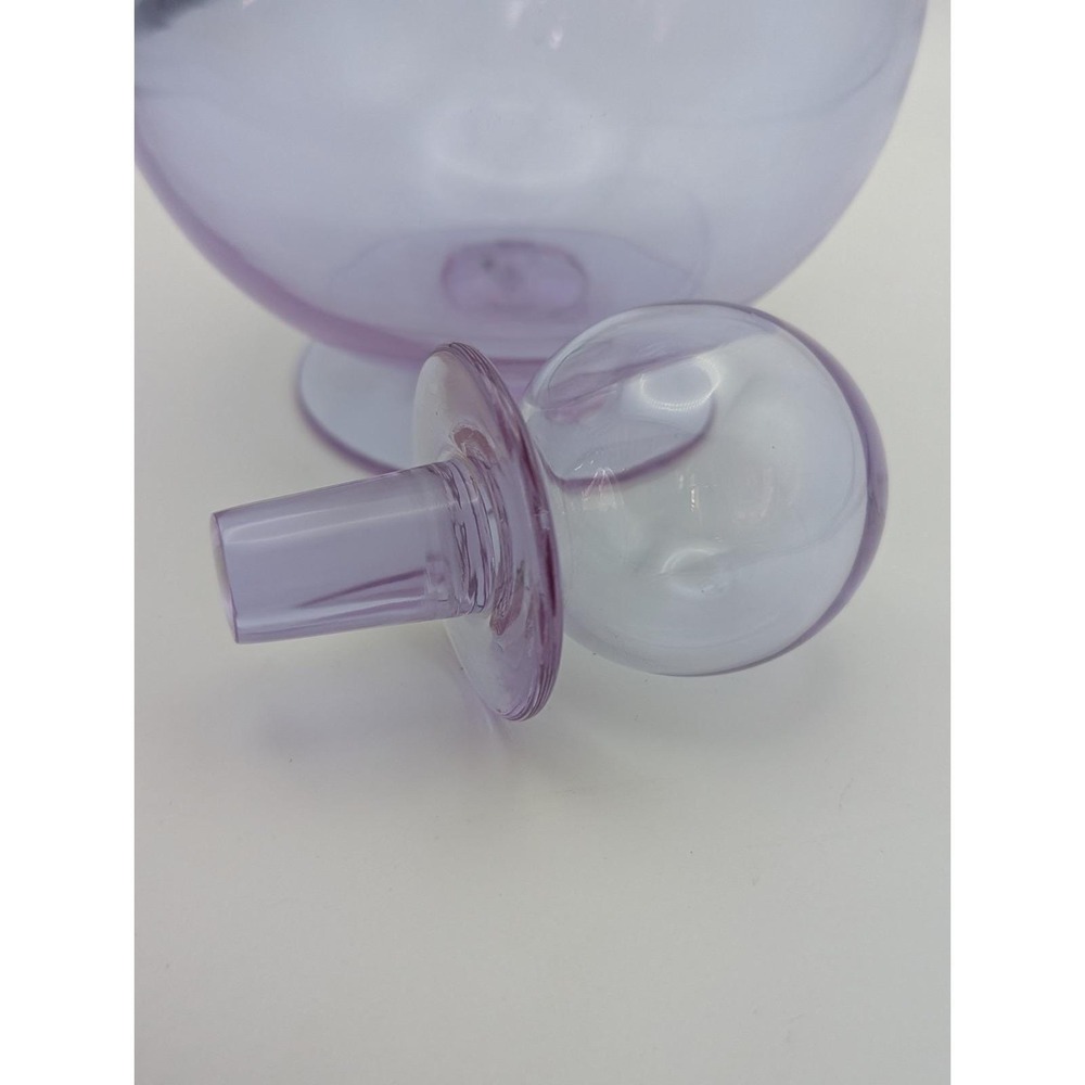 Carlo Moretti Murano Glass Decanter Purple Orb Stopper Made in Italy Vintage - Picture 10 of 16